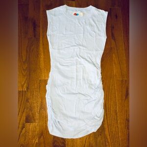 FREE PEOPLE Light Blue Ruched Sleeveless Mini Beach Dress XS